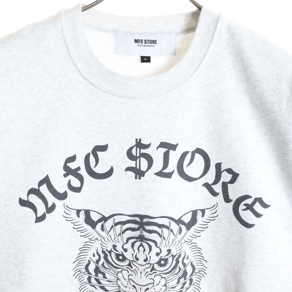 NO BRAND(ノーブランド) MFC STORE 彫師美漸 TIGER CREWNECK タイガー クルーネック スウェット グレー