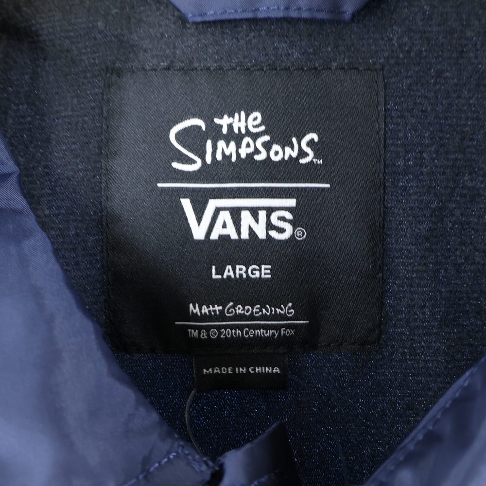 VANS(ヴァンズ) xThe Simpsons Family Torrey ナイロン バックプリント コーチジャケット ネイビー VN0002MUZZZ