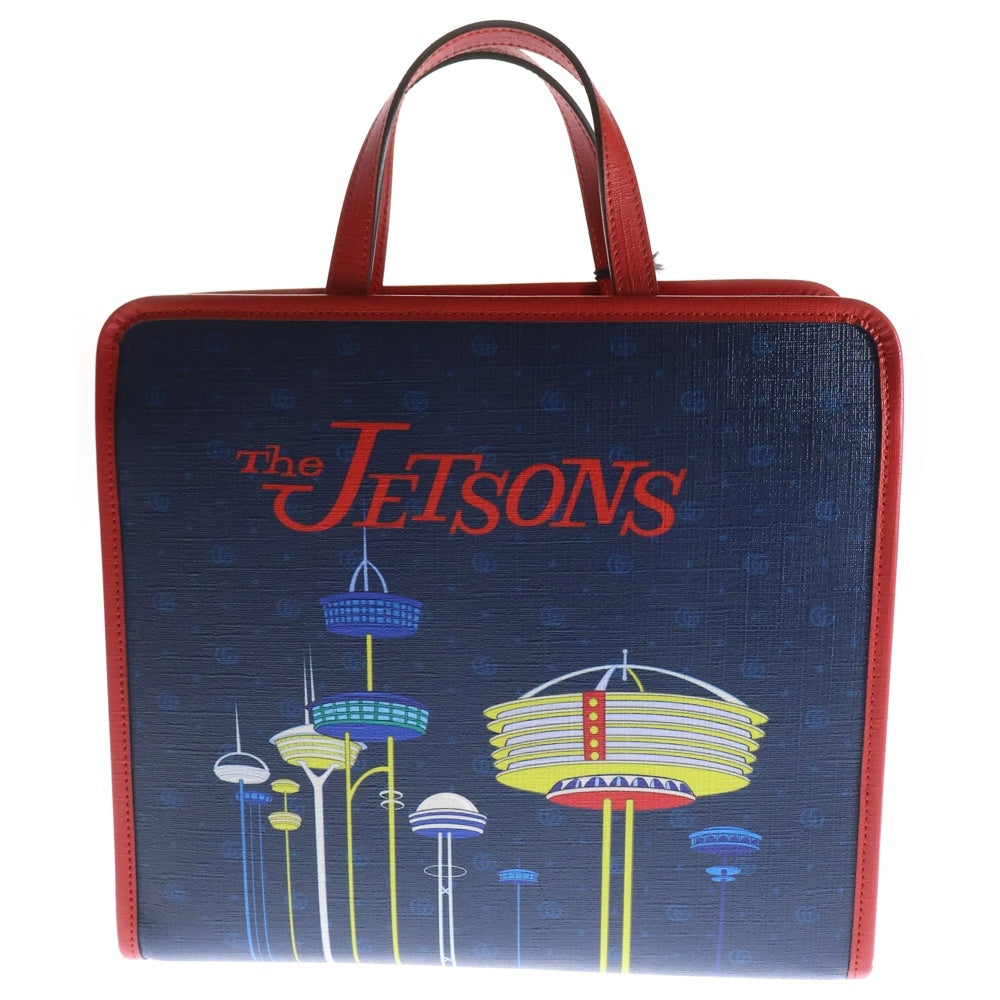 GUCCI(グッチ) ×The Jetsons GGスプリーム ジェットソンズ ハンドバッグ ネイビー 605614