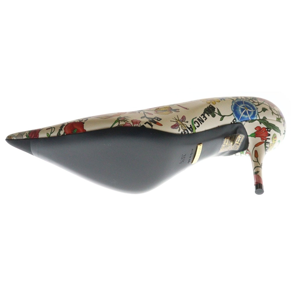 GUCCI(グッチ) ×BALENCIAGA The Hacker Project バレンシアガ ザ・ハッカープロジェクト 花柄 ポインテッドトゥ パンプス ホワイト 676558 レディース