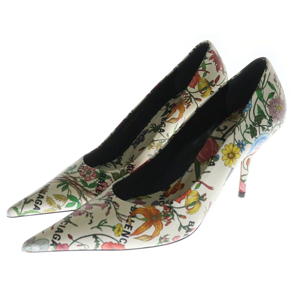 GUCCI(グッチ) ×BALENCIAGA The Hacker Project バレンシアガ ザ・ハッカープロジェクト 花柄 ポインテッドトゥ パンプス ホワイト 676558 レディース