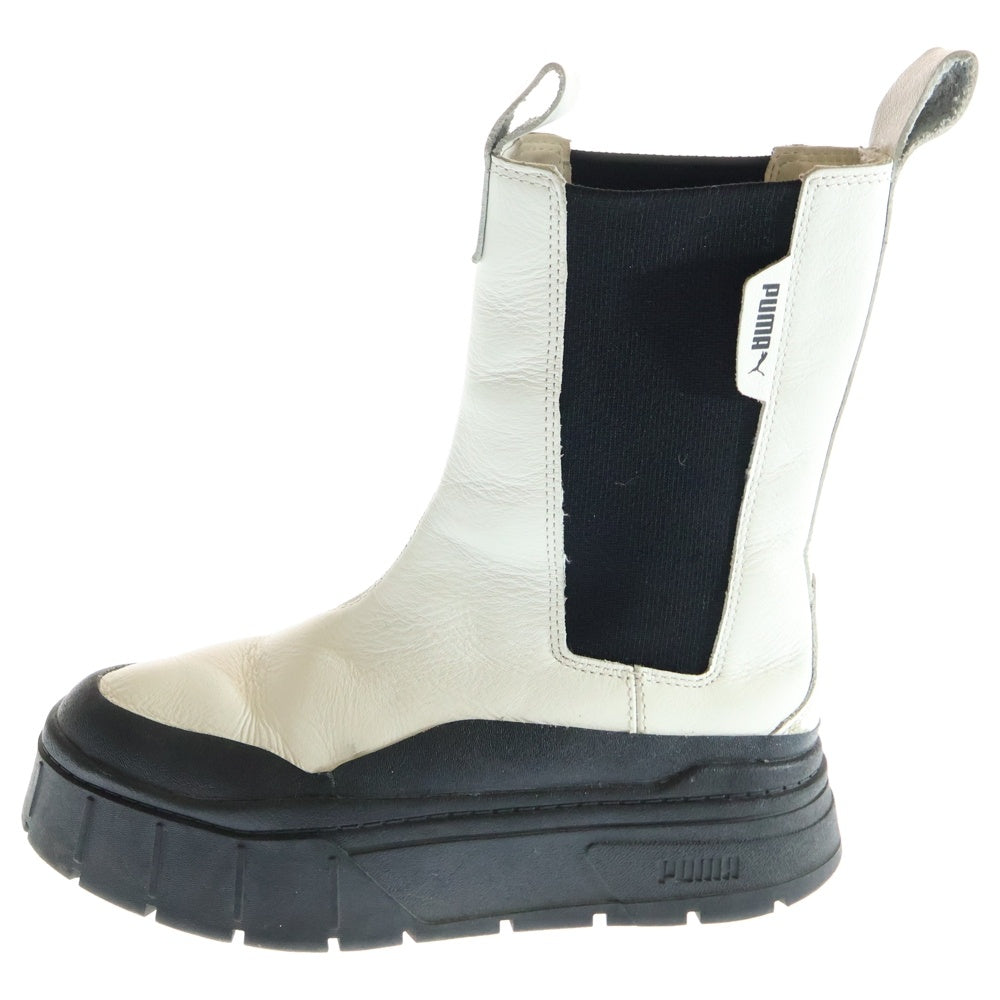 PUMA(プーマ) MAYZE STACK CHELSEA WNS VAPOROUS GRAY 22FA-I ウィメンズ サイドゴア ハイカットブーツ ホワイト/ブラック US6.5/23.0cm 386272-01