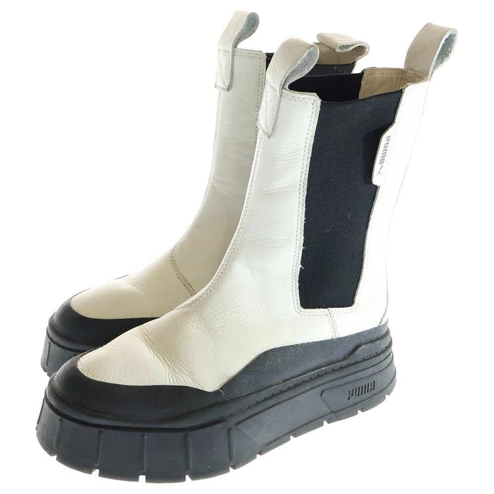 PUMA(プーマ) MAYZE STACK CHELSEA WNS VAPOROUS GRAY 22FA-I ウィメンズ サイドゴア ハイカットブーツ ホワイト/ブラック US6.5/23.0cm 386272-01