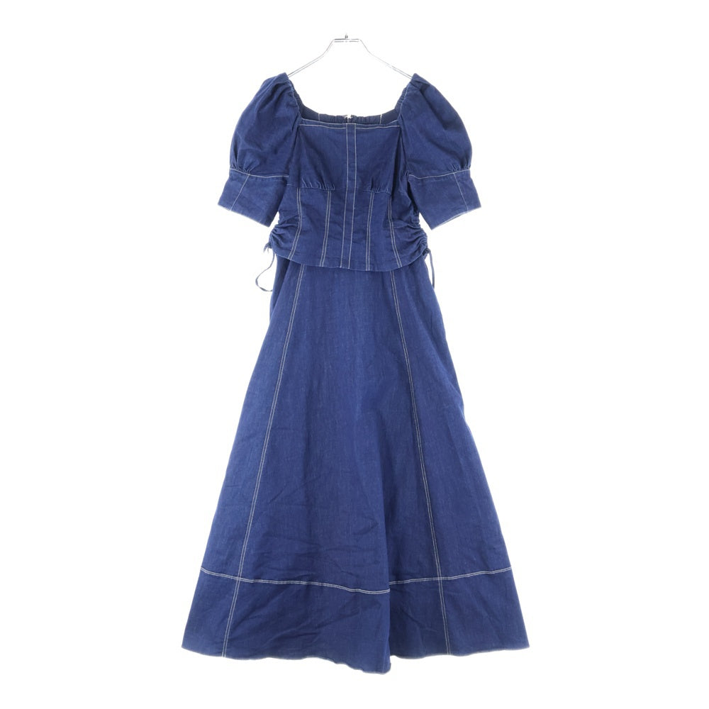 Her lip to(ハーリップトゥ) Eze Puff-Sleeve Denim Dress 半袖 デニムドレス インディゴ
