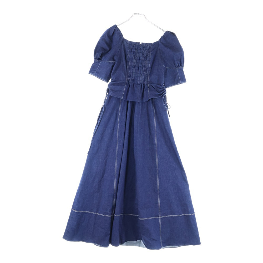 Her lip to(ハーリップトゥ) Eze Puff-Sleeve Denim Dress 半袖 デニムドレス インディゴ