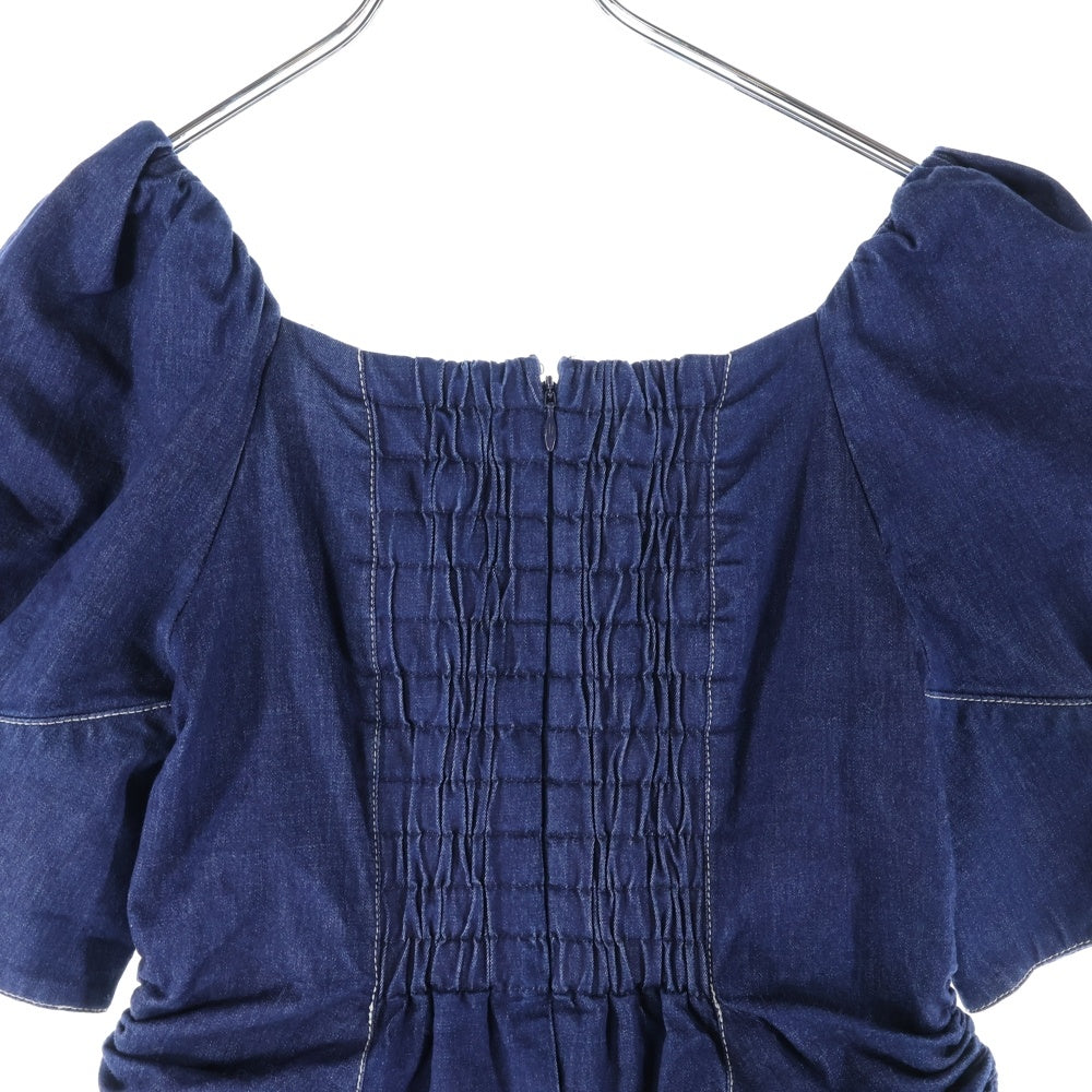 Her lip to(ハーリップトゥ) Eze Puff-Sleeve Denim Dress 半袖 デニムドレス インディゴ