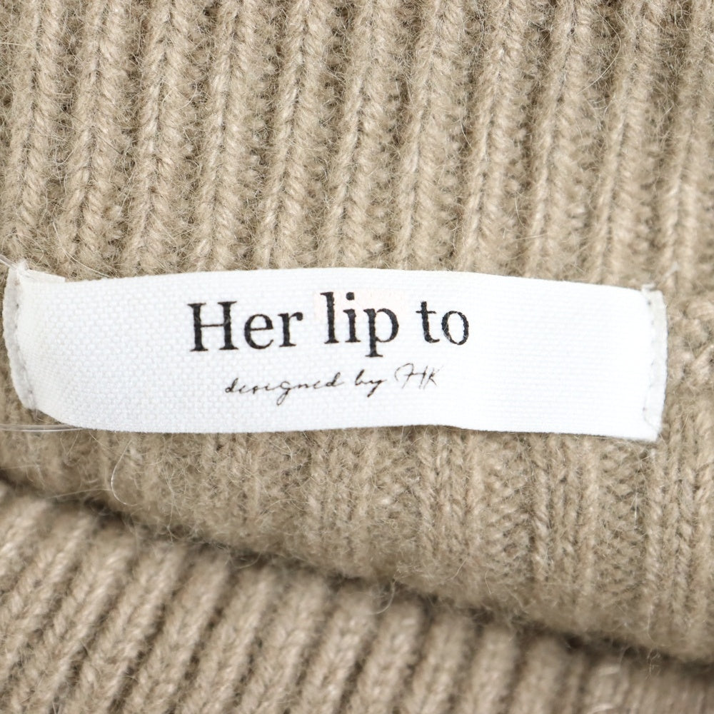 Her lip to(ハーリップトゥ) Half Zip Knit Mini Dress ハーフジップ ニットドレス ベージュ レディース