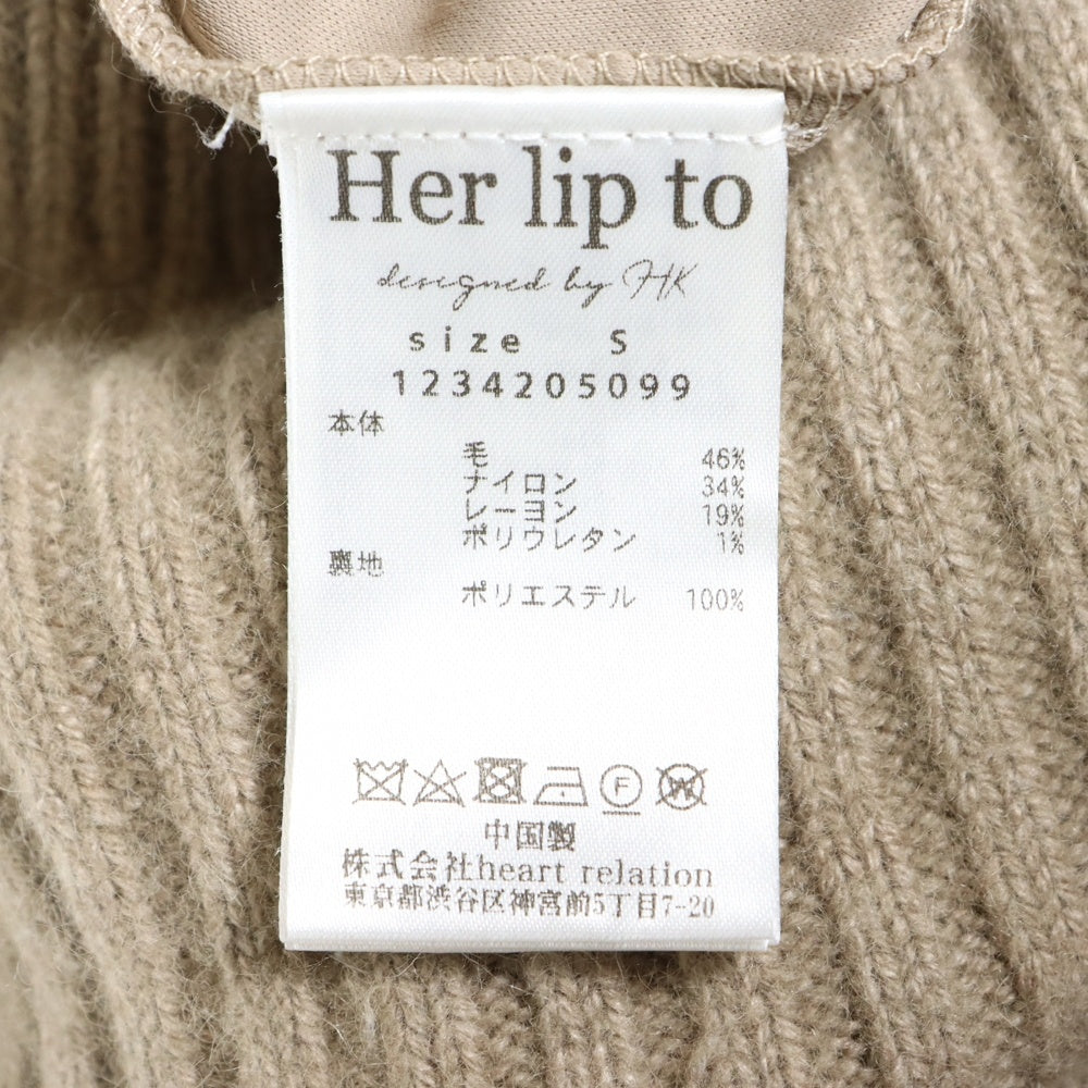 Her lip to(ハーリップトゥ) Half Zip Knit Mini Dress ハーフジップ ニットドレス ベージュ レディース