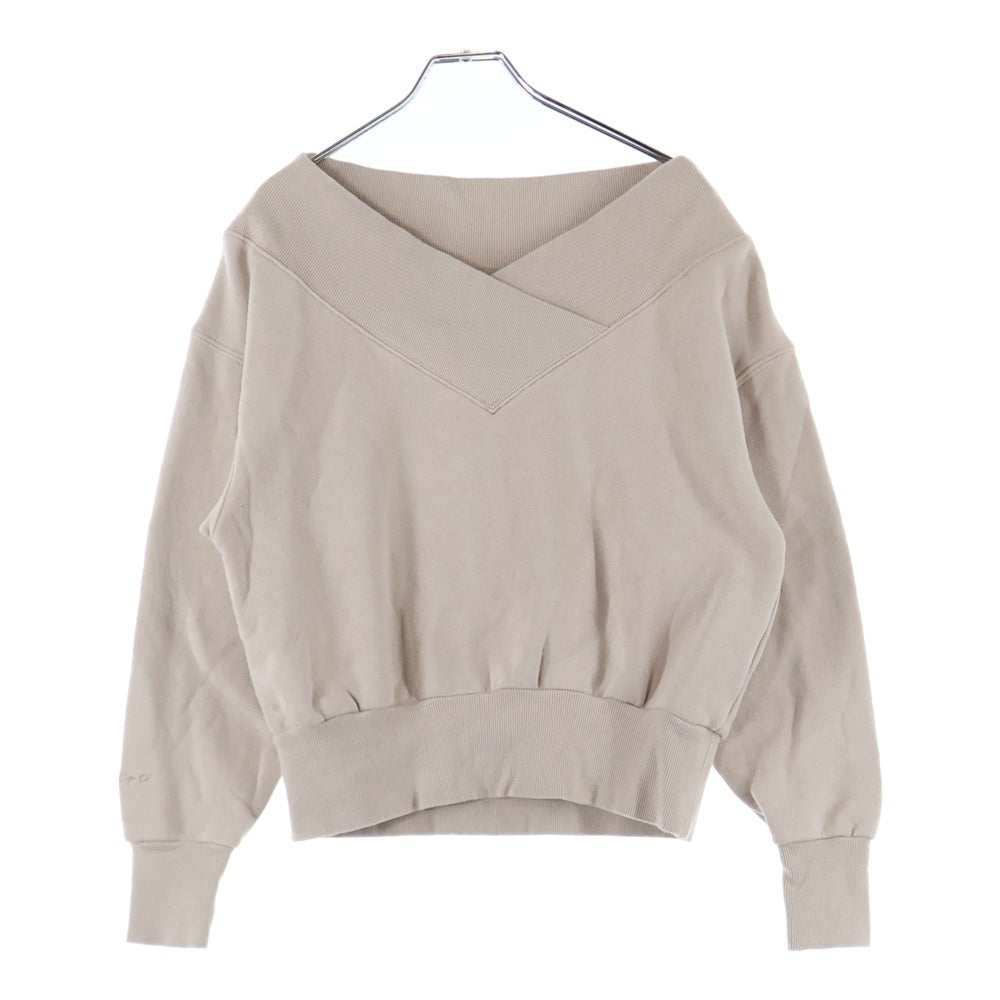 NO BRAND(ノーブランド) Her lip to Off The Shoulder Pullover オフショルダー プルオーバースウェット ベージュ