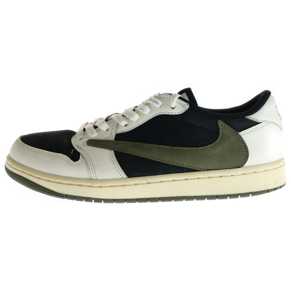 NIKE(ナイキ) ×TRAVIS SCOTT WMNS AIR JORDAN 1 LOW OG Medium Olive トラヴィススコット ウィメンズ エアジョーダン1 ローカットスニーカー US10/27.0cm DZ4137-106