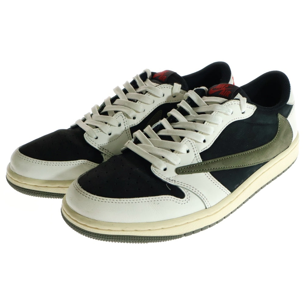 NIKE(ナイキ) ×TRAVIS SCOTT WMNS AIR JORDAN 1 LOW OG Medium Olive トラヴィススコット ウィメンズ エアジョーダン1 ローカットスニーカー US10/27.0cm DZ4137-106