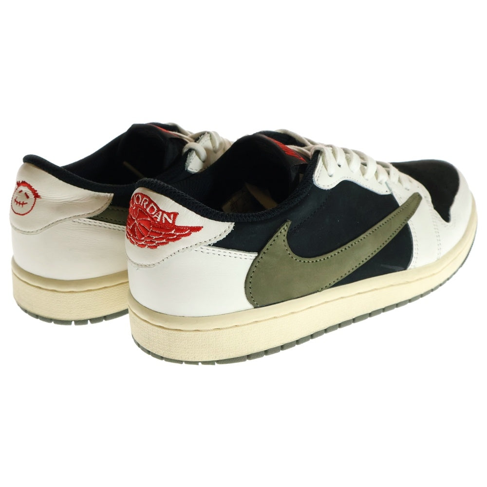 NIKE(ナイキ) ×TRAVIS SCOTT WMNS AIR JORDAN 1 LOW OG Medium Olive トラヴィススコット ウィメンズ エアジョーダン1 ローカットスニーカー US10/27.0cm DZ4137-106