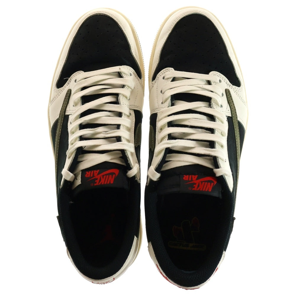 NIKE(ナイキ) ×TRAVIS SCOTT WMNS AIR JORDAN 1 LOW OG Medium Olive トラヴィススコット ウィメンズ エアジョーダン1 ローカットスニーカー US10/27.0cm DZ4137-106