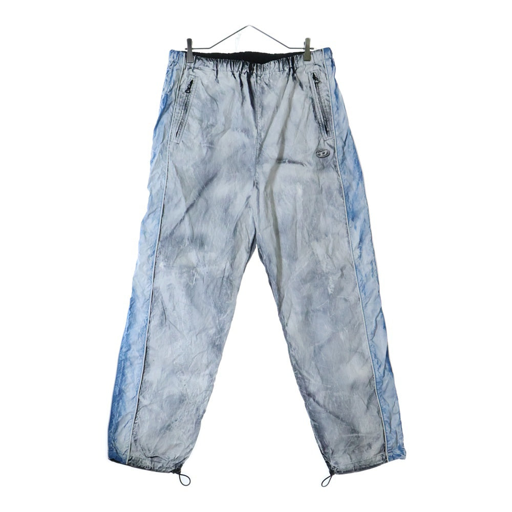DIESEL(ディーゼル) 24AW P-TATE TRACK PANTS ダーティエフェクトナイロンパンツ グレー/ブルー A14130