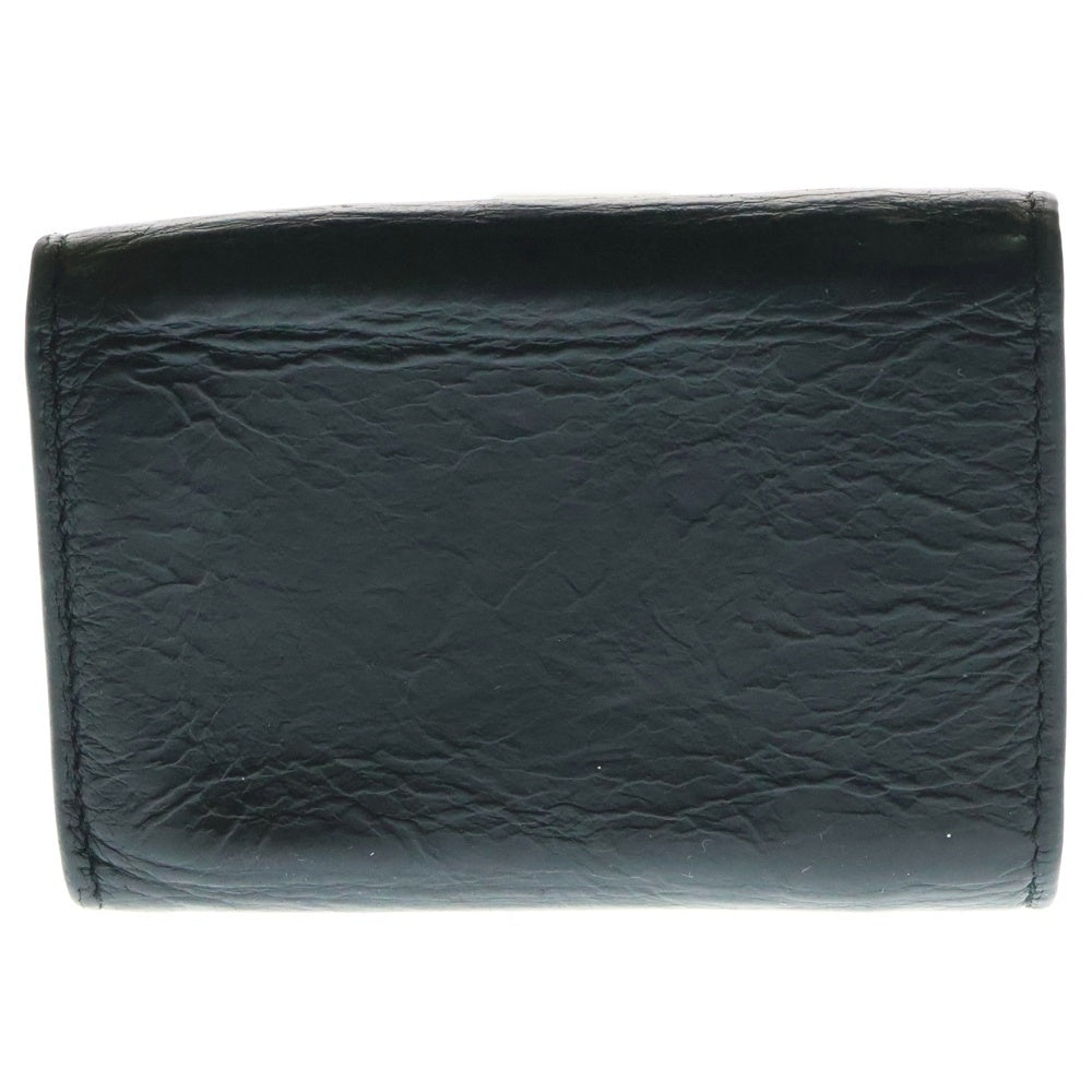 BALENCIAGA(バレンシアガ) PAPER ZA MINI WALLET ペーパー ミニウォレット 折り財布 レザー ブラック 391446