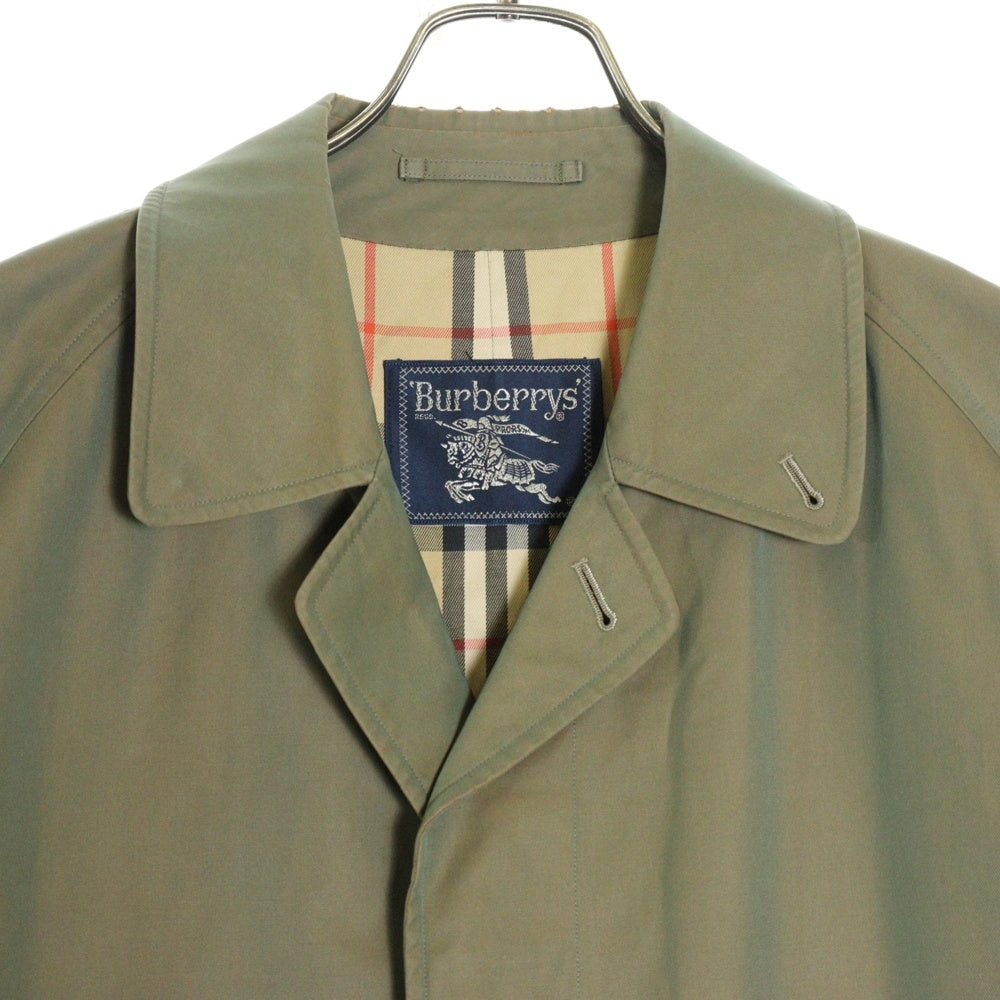BURBERRYS(バーバリーズ) VINTAGE 玉虫 裏ノバチェック ステンカラー コート グリーン