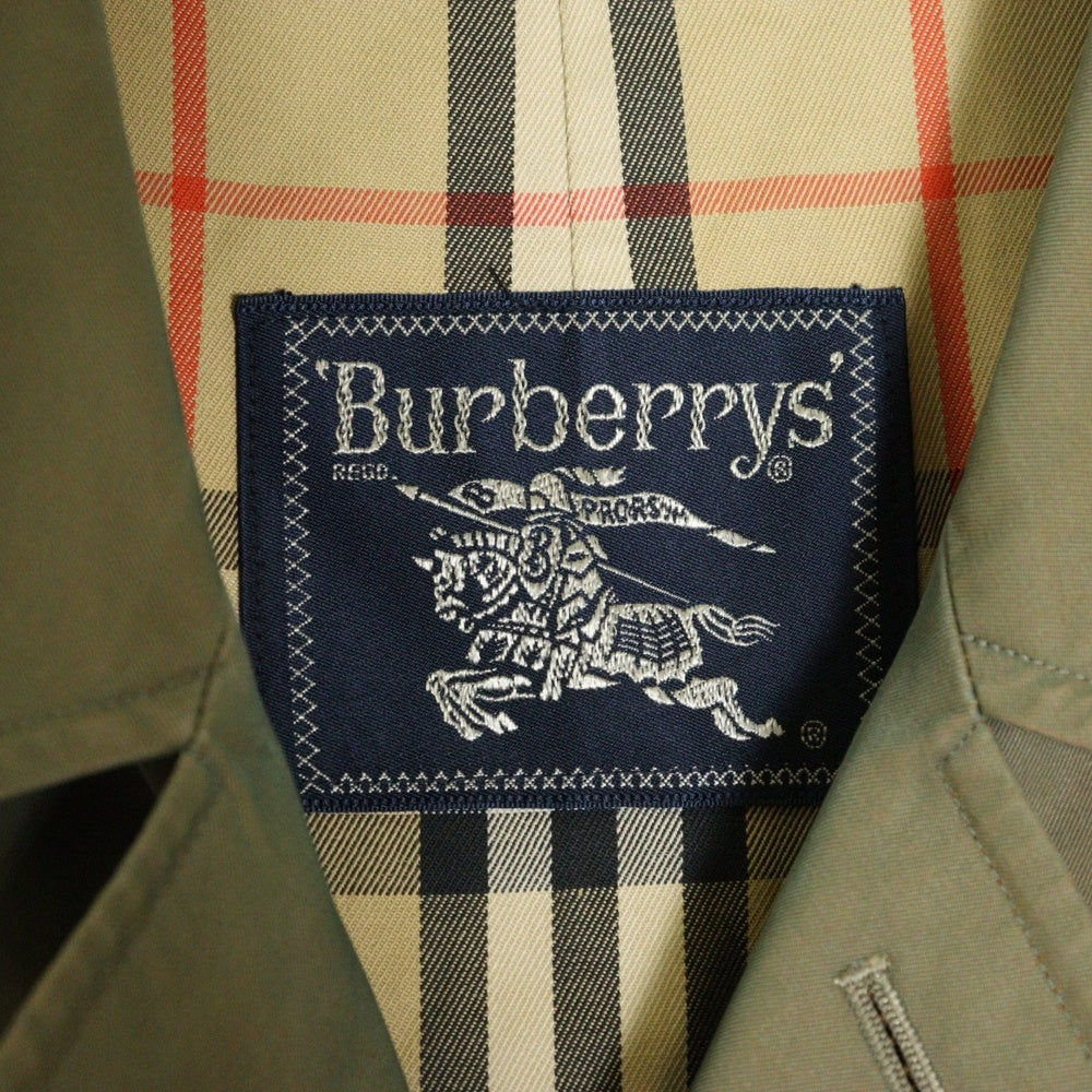 BURBERRYS(バーバリーズ) VINTAGE 玉虫 裏ノバチェック ステンカラー コート グリーン