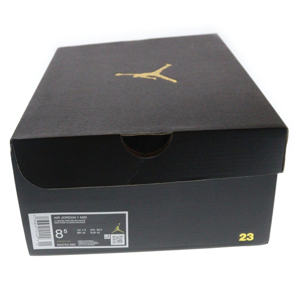 NIKE(ナイキ) AIR JORDAN 1 MID SMOKE GREY 554724-092 エアジョーダン 1 スモークグレー ミッドカットスニーカー グレー US8.5/26.5cm
