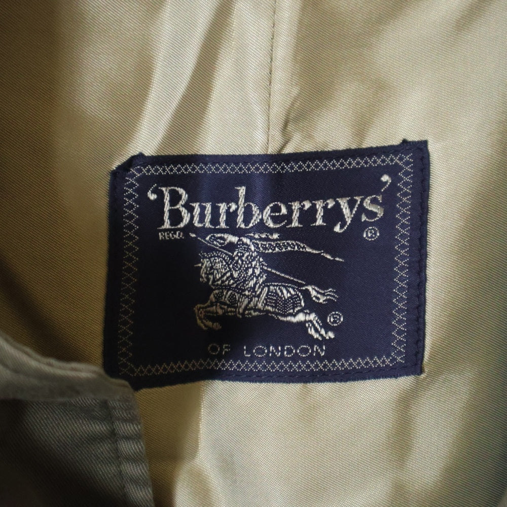 BURBERRYS(バーバリーズ) 90S-00S USA製 裏地ノヴァチェック柄 ウールライナー付 ロング ステンカラーコート カーキ