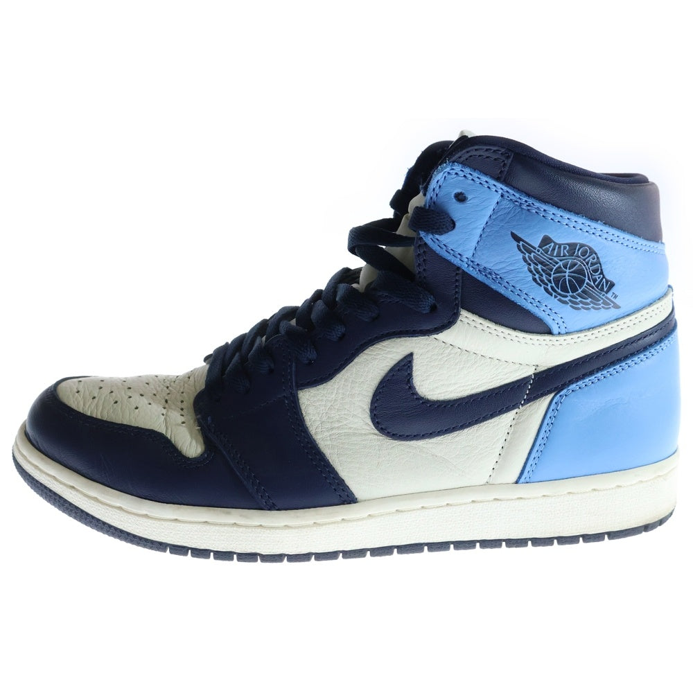Air Jordan ハイカットシューズ ブルー/ブラック ナイキ AIR JORDAN 1 RETRO HIGH OG レザー ハイカット