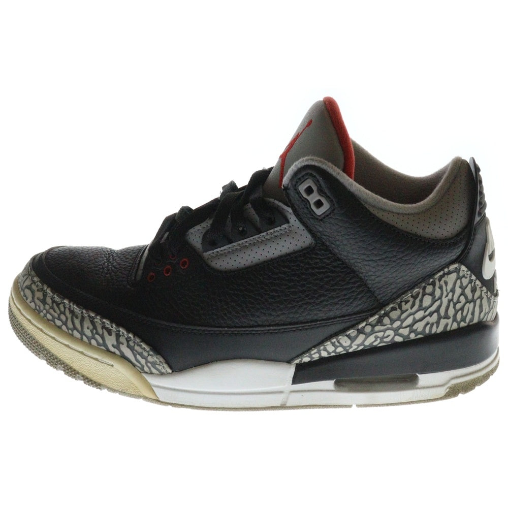 NIKE(ナイキ) AIR JORDAN 3 RETRO OG BLACK CEMENT エアジョーダン レトロ ブラックセメント ハイカットスニーカー ブラック/レッド US10/28.0cm 854262-001