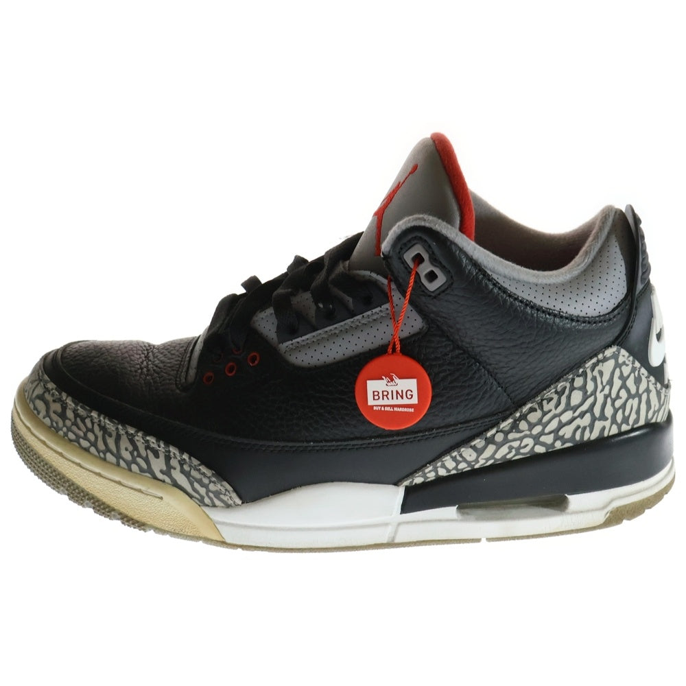 NIKE(ナイキ) AIR JORDAN 3 RETRO OG BLACK CEMENT エアジョーダン レトロ ブラックセメント ハイカットスニーカー ブラック/レッド US10/28.0cm 854262-001
