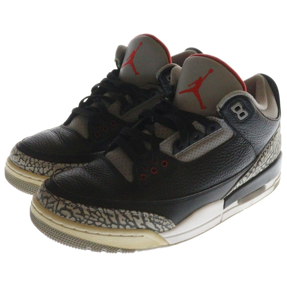 NIKE(ナイキ) AIR JORDAN 3 RETRO OG BLACK CEMENT エアジョーダン レトロ ブラックセメント ハイカットスニーカー ブラック/レッド US10/28.0cm 854262-001