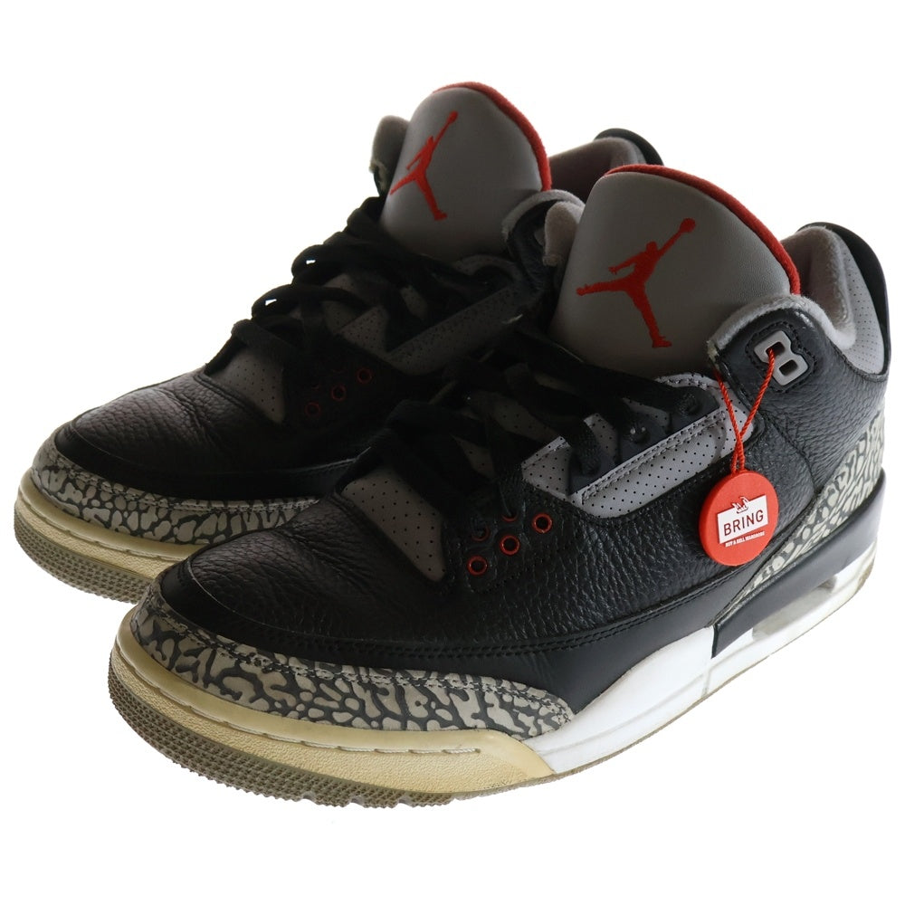 NIKE(ナイキ) AIR JORDAN 3 RETRO OG BLACK CEMENT エアジョーダン レトロ ブラックセメント ハイカットスニーカー ブラック/レッド US10/28.0cm 854262-001