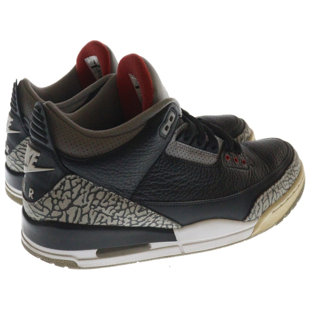 NIKE(ナイキ) AIR JORDAN 3 RETRO OG BLACK CEMENT エアジョーダン レトロ ブラックセメント ハイカットスニーカー ブラック/レッド US10/28.0cm 854262-001