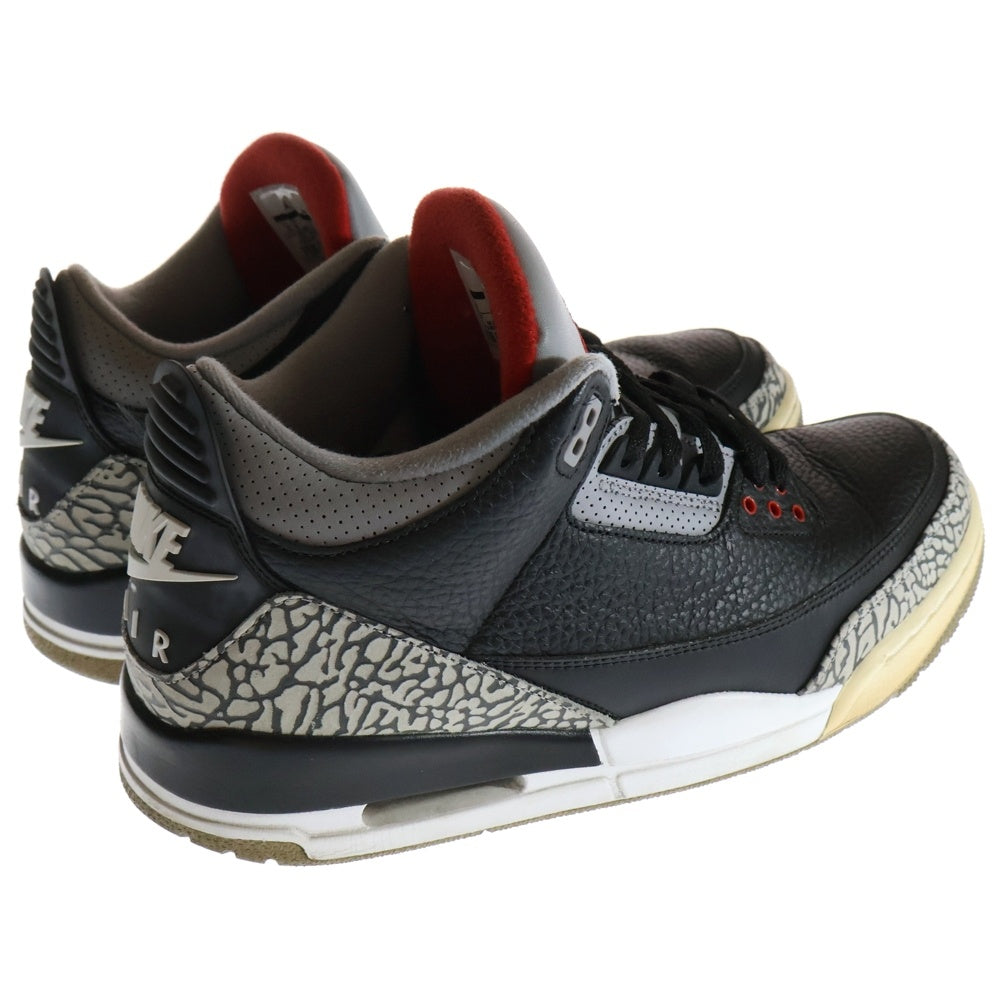 NIKE(ナイキ) AIR JORDAN 3 RETRO OG BLACK CEMENT エアジョーダン レトロ ブラックセメント ハイカットスニーカー ブラック/レッド US10/28.0cm 854262-001