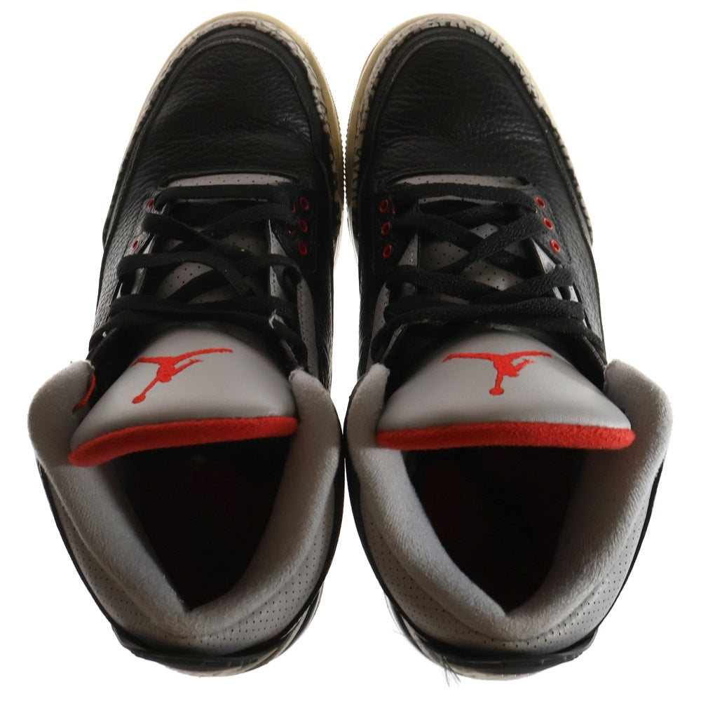 NIKE(ナイキ) AIR JORDAN 3 RETRO OG BLACK CEMENT エアジョーダン レトロ ブラックセメント ハイカットスニーカー ブラック/レッド US10/28.0cm 854262-001