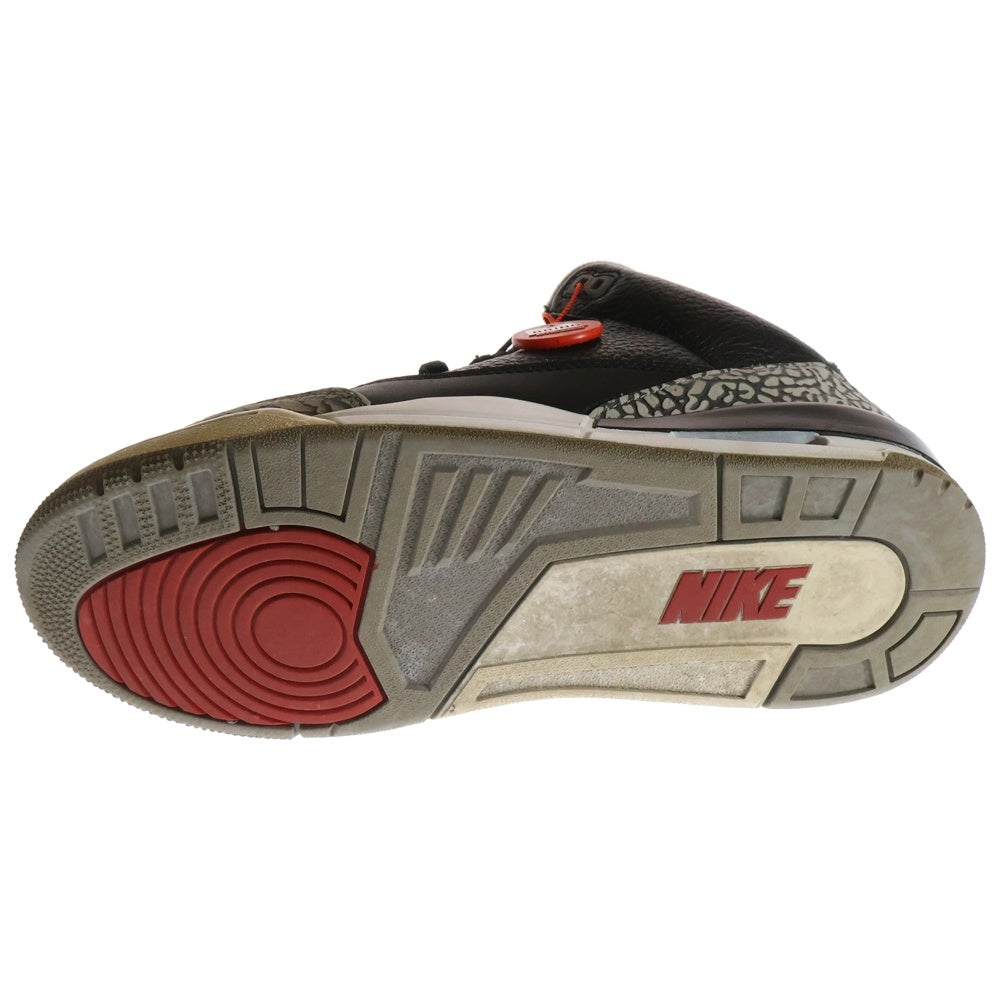 NIKE(ナイキ) AIR JORDAN 3 RETRO OG BLACK CEMENT エアジョーダン レトロ ブラックセメント ハイカットスニーカー ブラック/レッド US10/28.0cm 854262-001