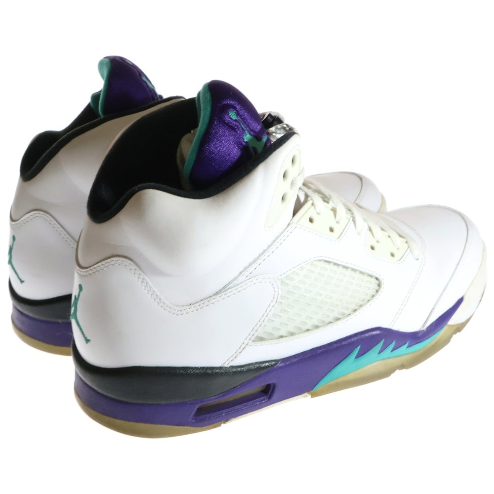 NIKE(ナイキ) 【観賞用 2013年製】 AIR JORDAN 5 RETRO GRAPE エアジョーダン5 レトロ グレープ ハイカットスニーカー ホワイト/パープル US10/28.0cm 136027-108