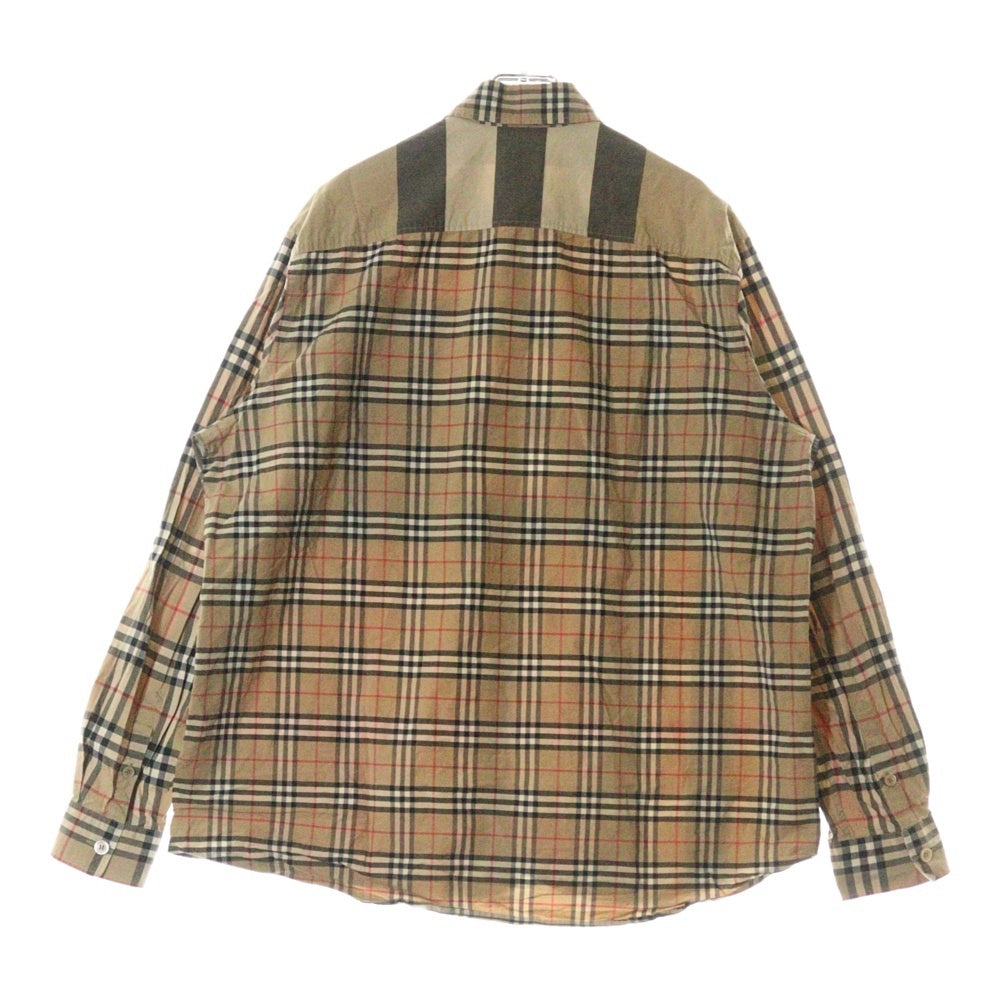 BURBERRY(バーバリー) 20AW パッチワーク クレイジーパターン ノバチェック 長袖シャツ ベージュ 8032268
