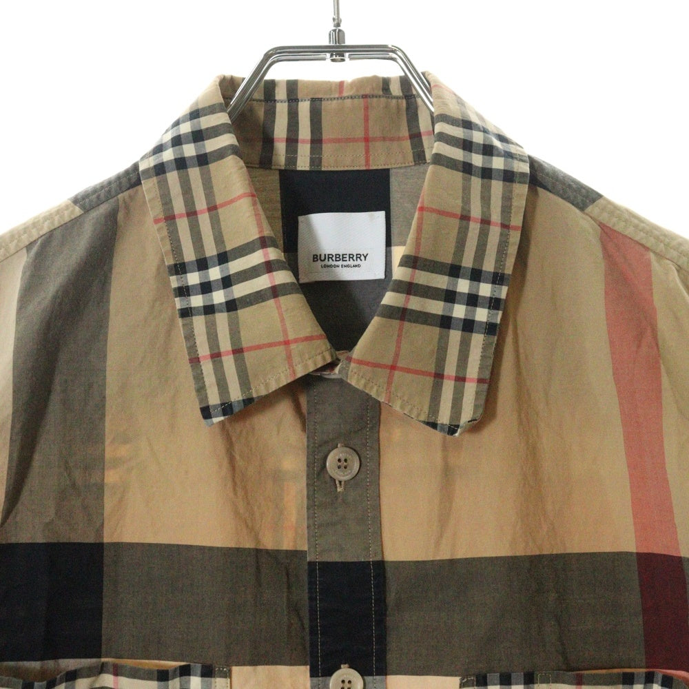 BURBERRY(バーバリー) 20AW パッチワーク クレイジーパターン ノバチェック 長袖シャツ ベージュ 8032268