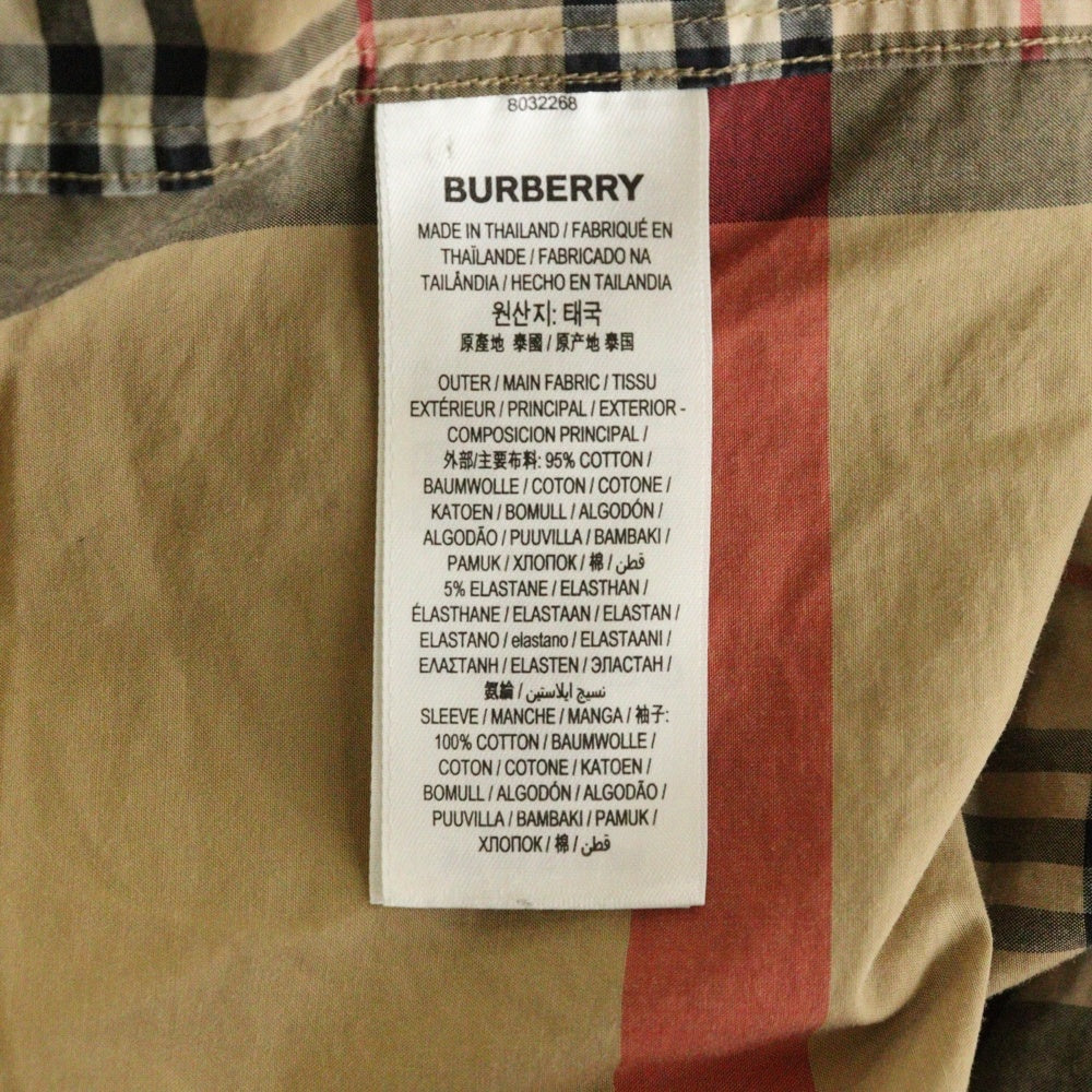 BURBERRY(バーバリー) 20AW パッチワーク クレイジーパターン ノバチェック 長袖シャツ ベージュ 8032268