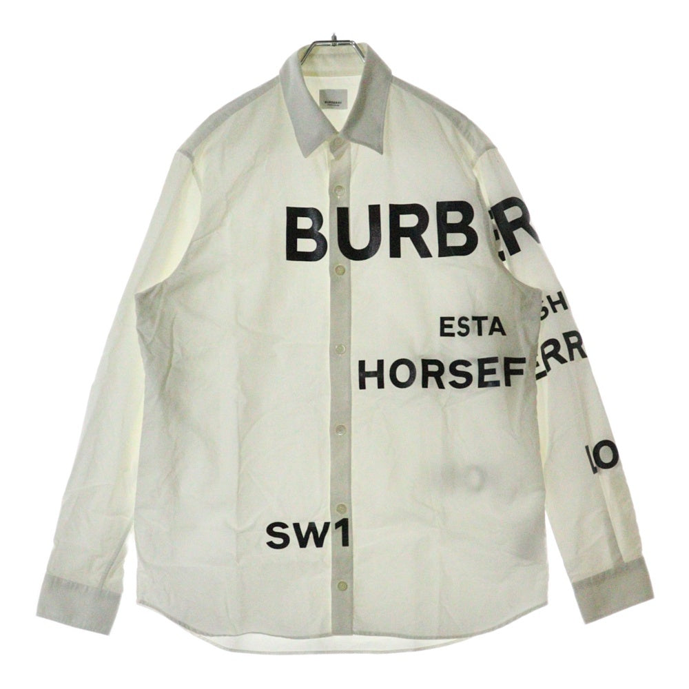 BURBERRY(バーバリー) 20SS Horseferry Print Shirt ホースフェリー プリントシャツ 長袖シャツ ロゴ ホワイト 8023776