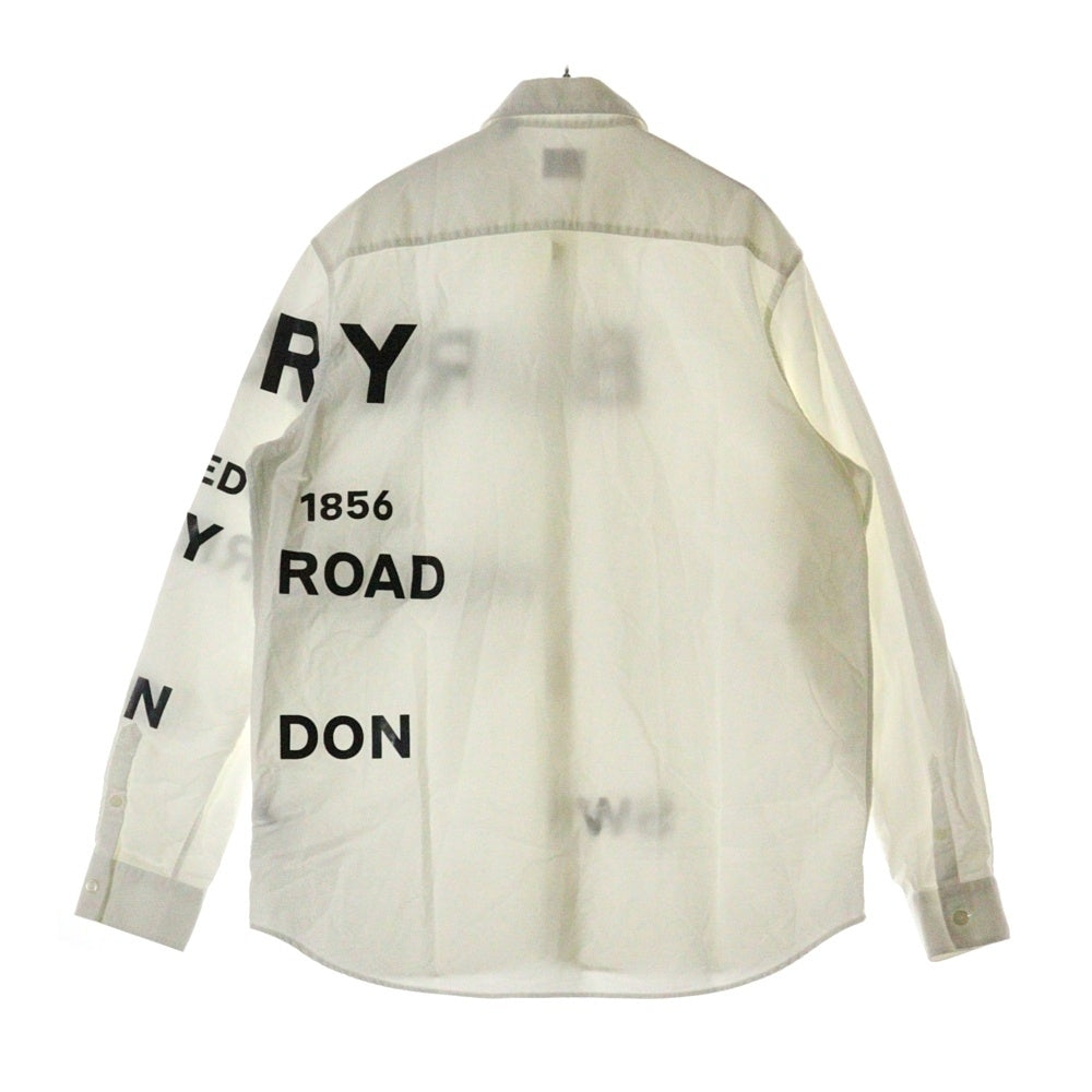 BURBERRY(バーバリー) 20SS Horseferry Print Shirt ホースフェリー プリントシャツ 長袖シャツ ロゴ ホワイト 8023776
