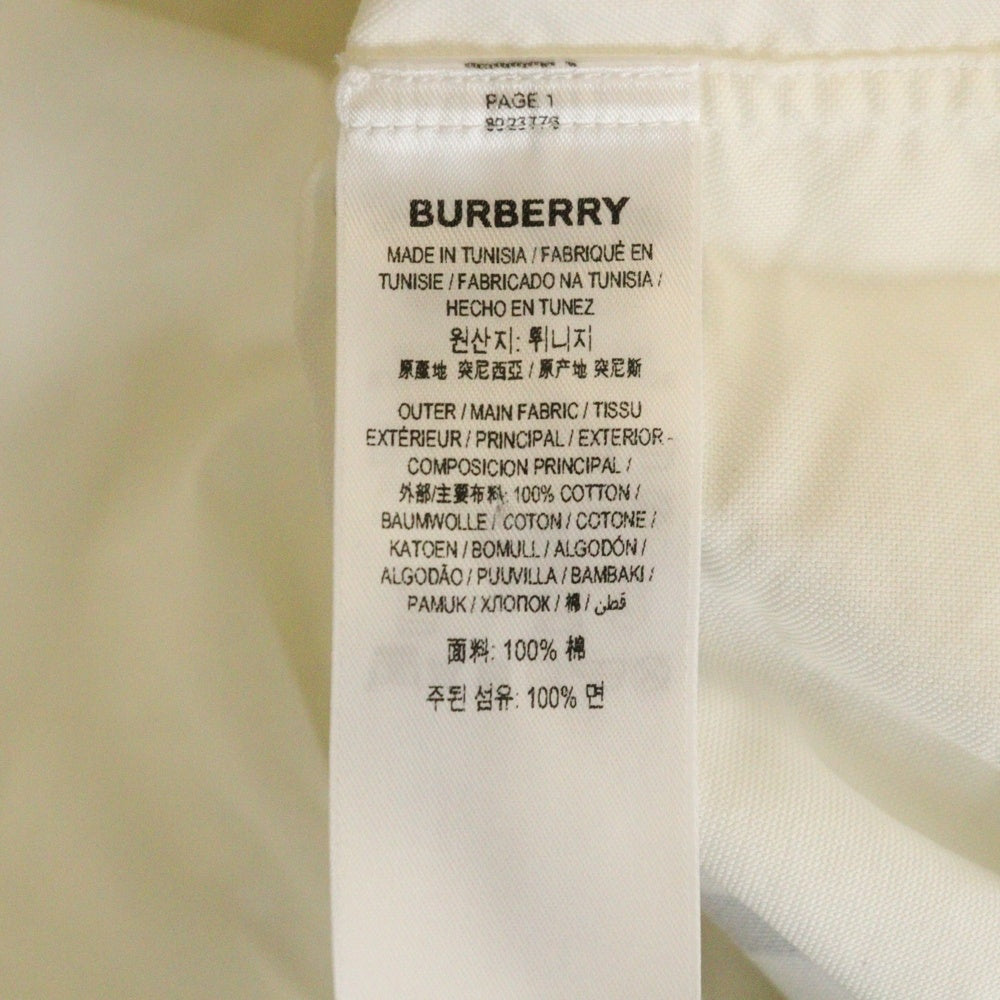 BURBERRY(バーバリー) 20SS Horseferry Print Shirt ホースフェリー プリントシャツ 長袖シャツ ロゴ ホワイト 8023776