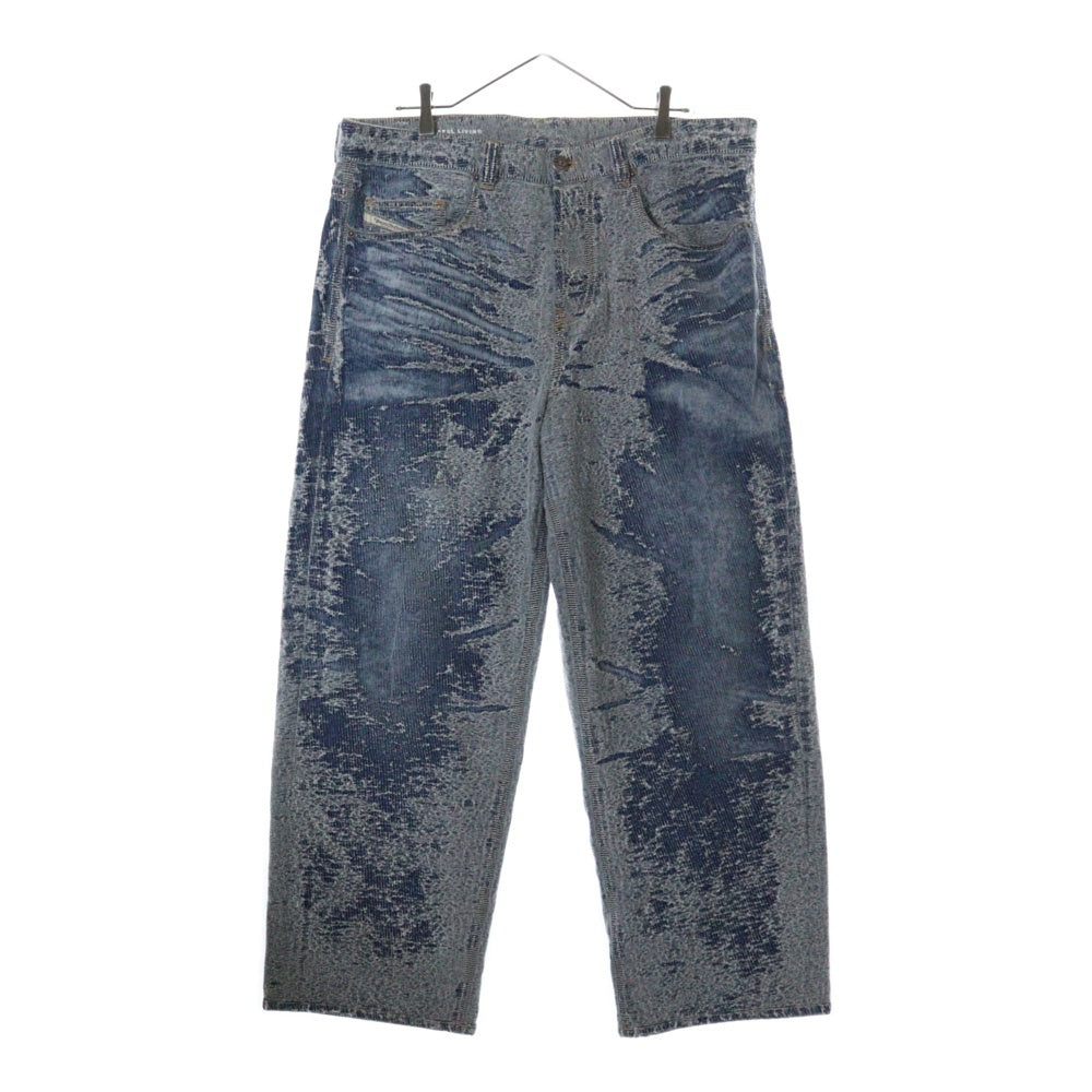 DIESEL(ディーゼル) 25SS 2001 D-MACRO-S2 ジャガード デニムパンツ インディゴ A17214