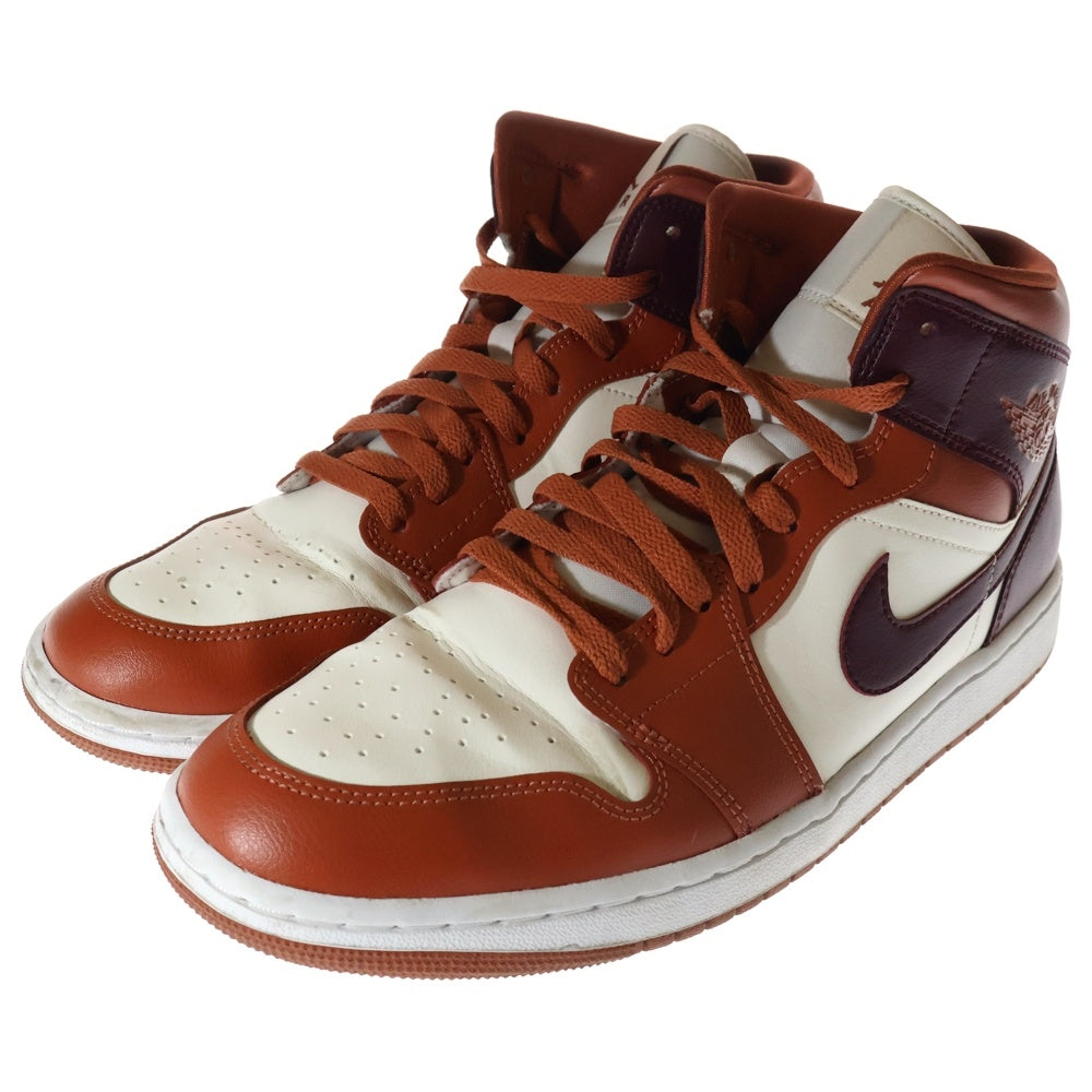 NIKE(ナイキ) WMNS Air Jordan 1 Mid エアジョーダン ミッド スニーカー オレンジ/ホワイト US12/29.0cm BQ6472-200