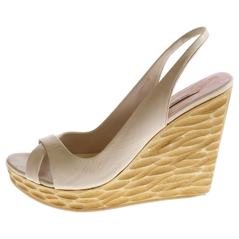 miumiu(ミュウミュウ) ウェッジソール サンダル ピンク 37 1/2 レディース