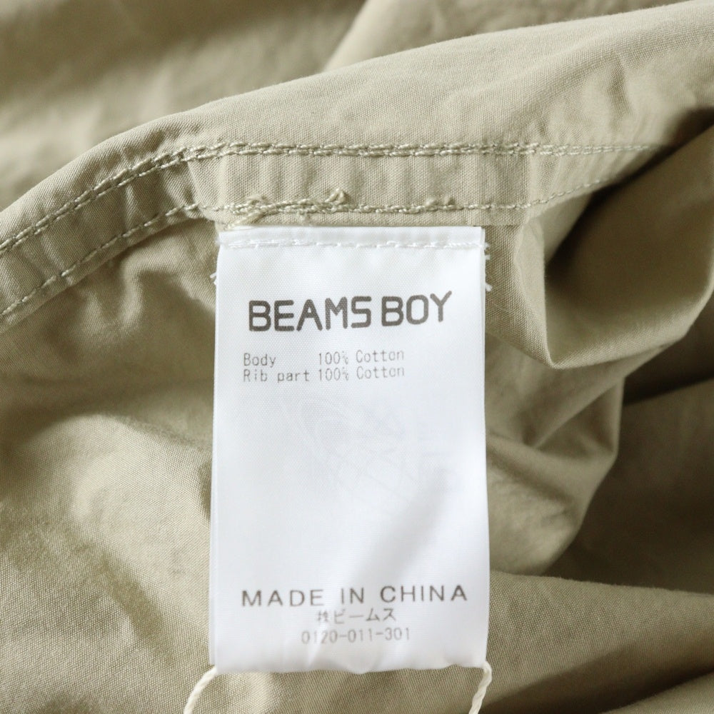 BEAMS BOY(ビームスボーイ) タイプライター リブ プルオーバー 半袖ワンピース コットン ベージュ