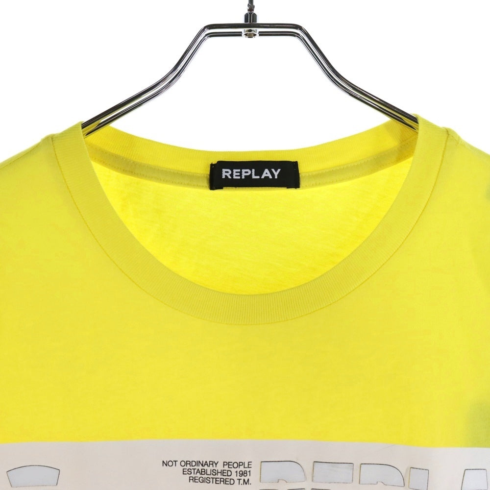 REPLAY(リプレイ) フロントロゴプリント 半袖Tシャツ イエロー