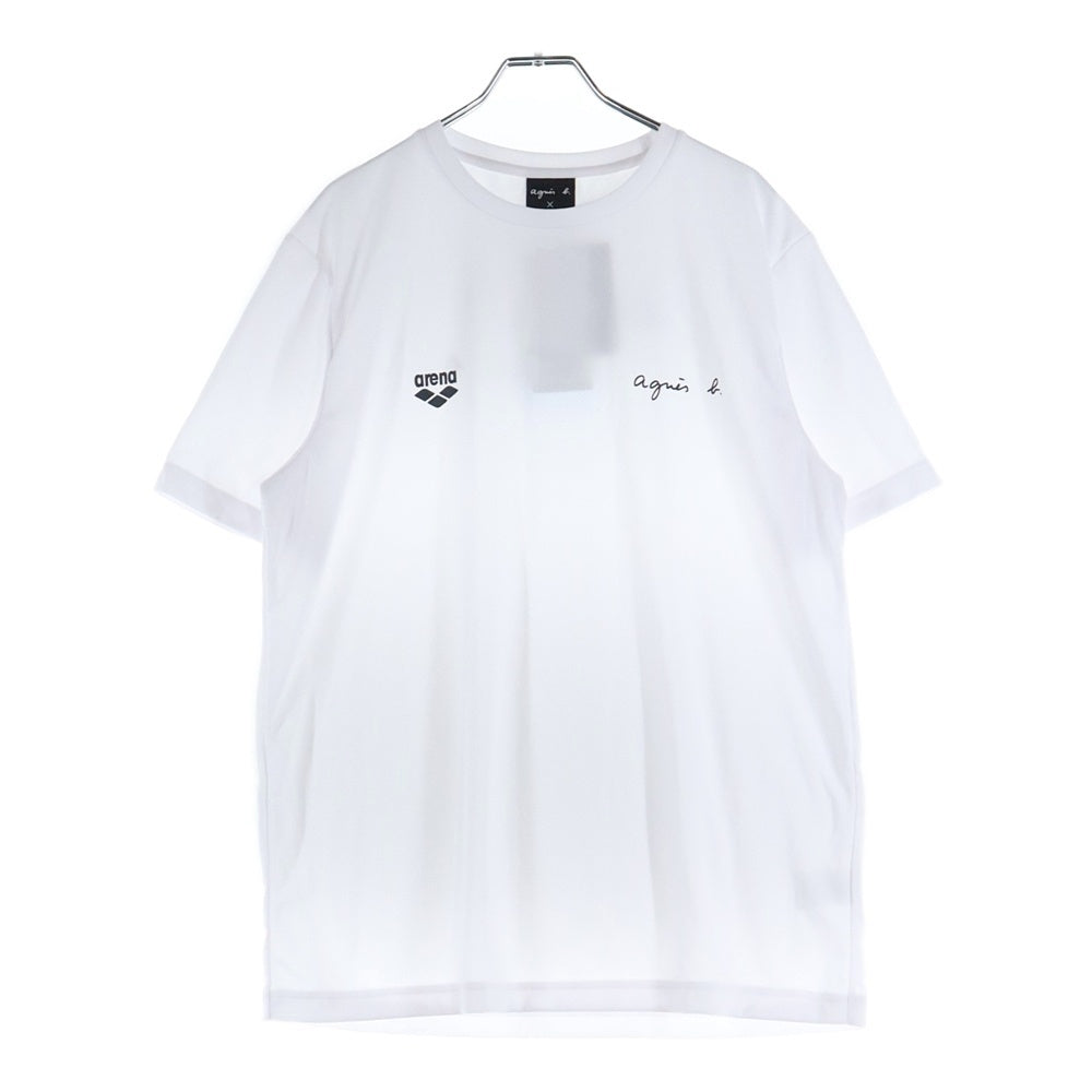 agnes b. homme(アニエスベーオム) ×arena 半袖Tシャツ メッシュ ホワイト
