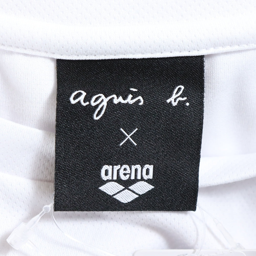 agnes b. homme(アニエスベーオム) ×arena 半袖Tシャツ メッシュ ホワイト