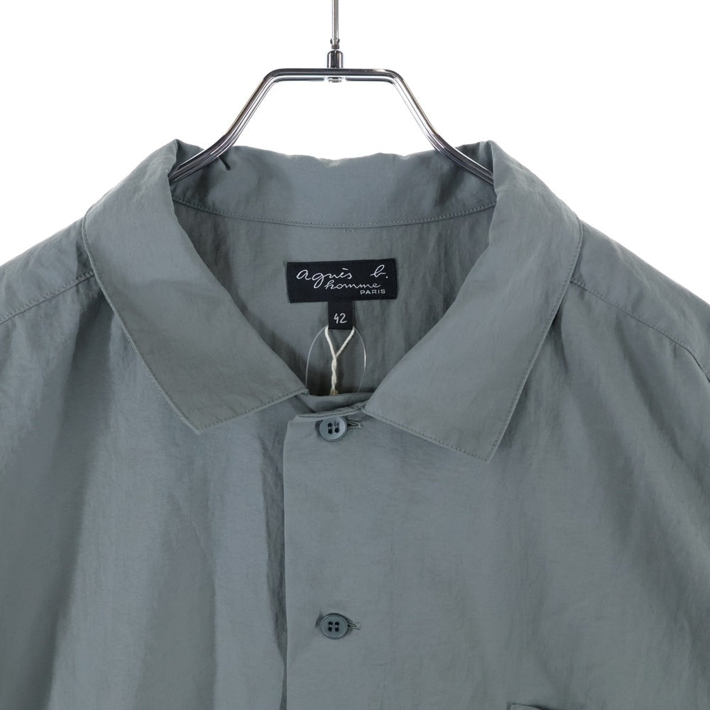 agnes b. homme(アニエスベーオム) CHEMISE MAGNUM 半袖シャツ ナイロン グレー W796-UBT2