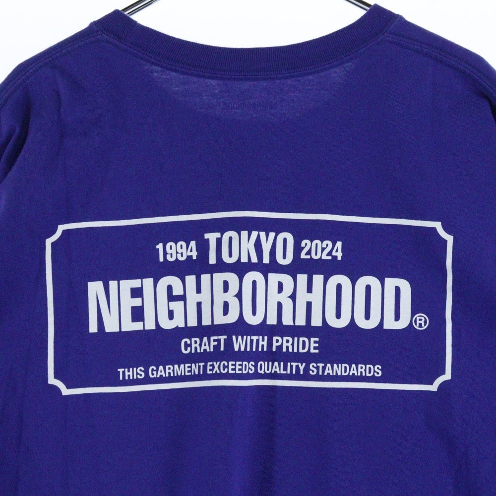 NEIGHBORHOOD(ネイバーフッド) バックロゴプリント クルーネック コットン 半袖Tシャツ カットソー パープル
