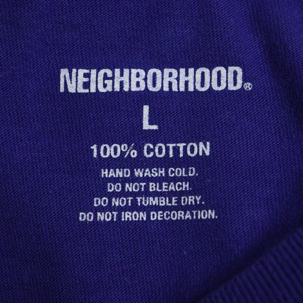 NEIGHBORHOOD(ネイバーフッド) バックロゴプリント クルーネック コットン 半袖Tシャツ カットソー パープル