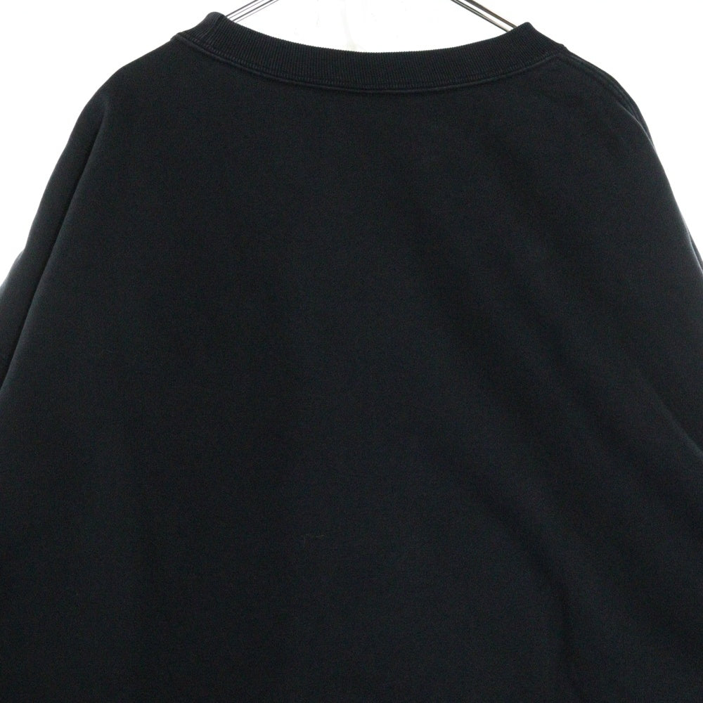 NIKE(ナイキ) ×STUSSY Washed NRG Fleece Crewneck ステューシー ウォッシュ加工 ロゴ刺繍 長袖スウェットトレーナー ブラック DO5310-010